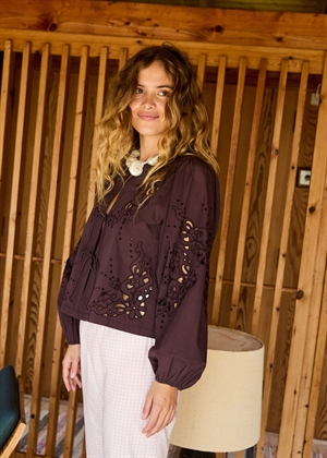 Magdalena bluse Seal Brown Sissel Edelbo 